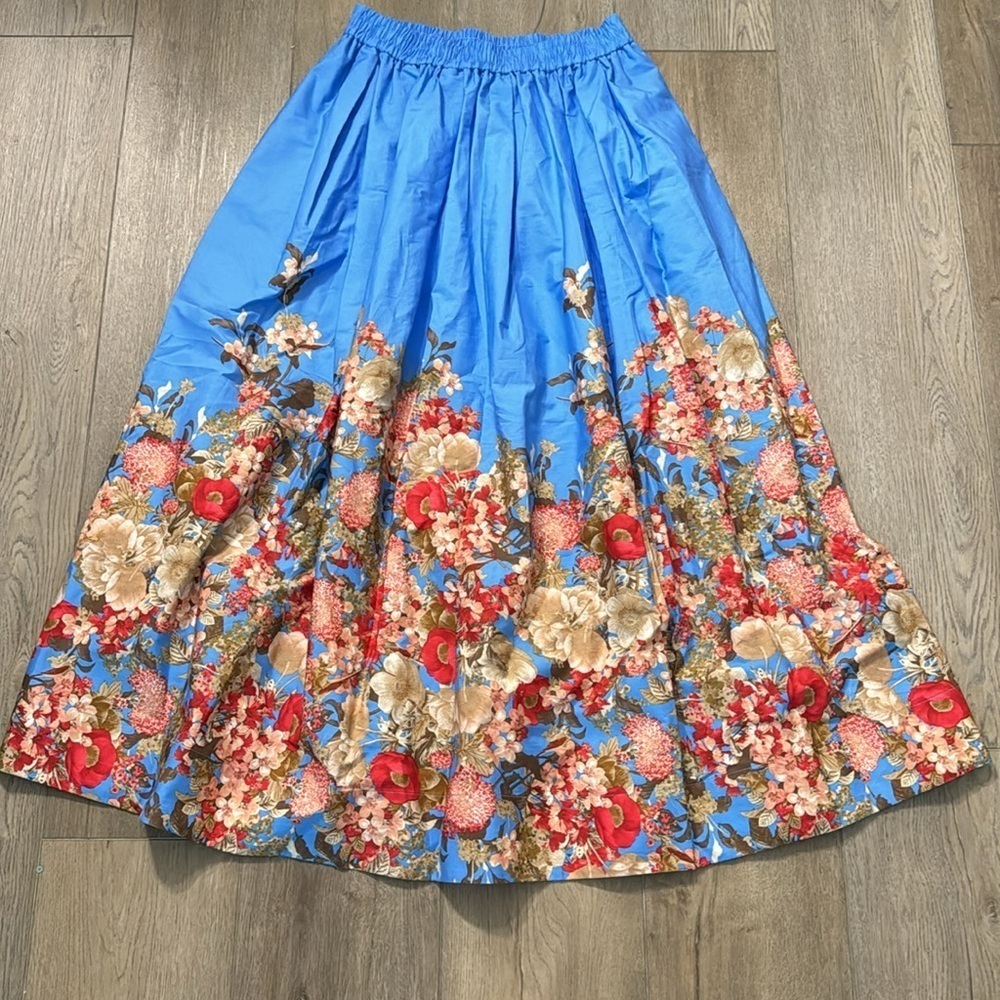 NWT! Anthropologie Blue Floral Maeve Pull-On Circle Skirt - Multiple Sizes 🕕1️⃣ - Picture 7 of 10